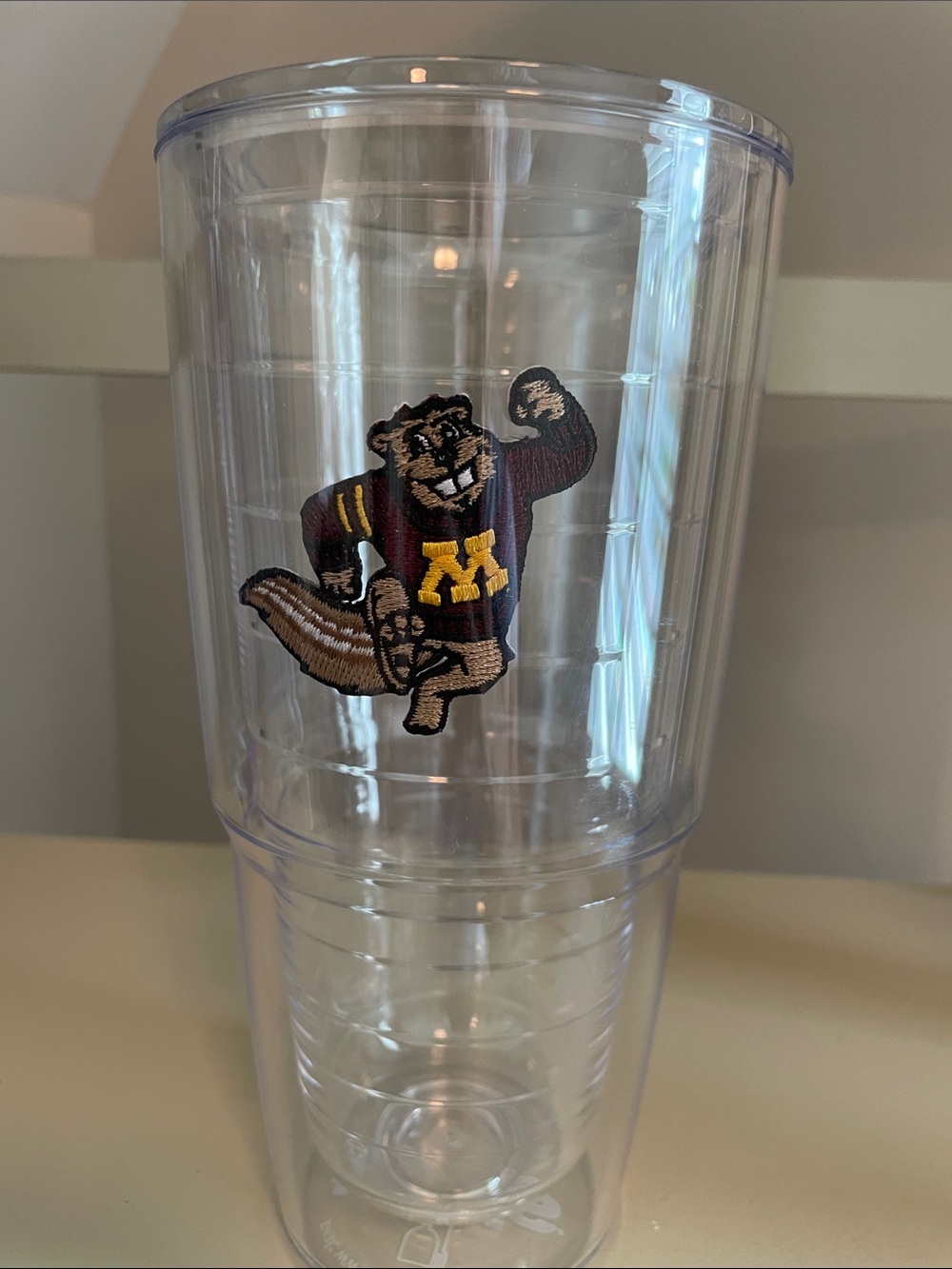 Tervis Tumbler 24oz Clear Double-Wall Maroon & Gold Minnesota Golden Gopher NEW